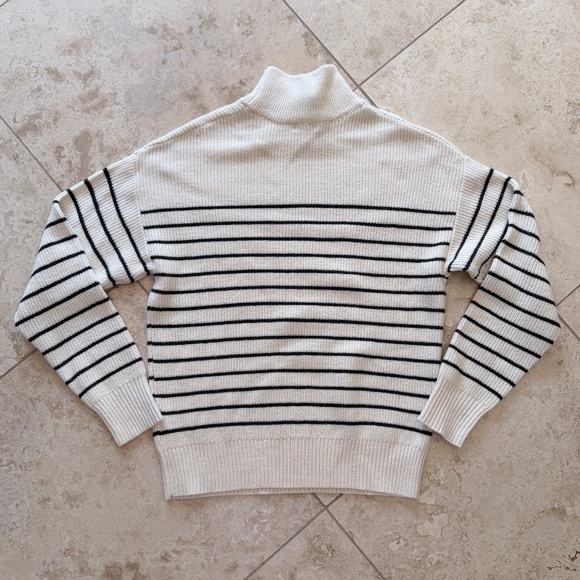 MASON & BELLE | Mock Neck Stripe Sweater, Size Small - Picture 4 of 4